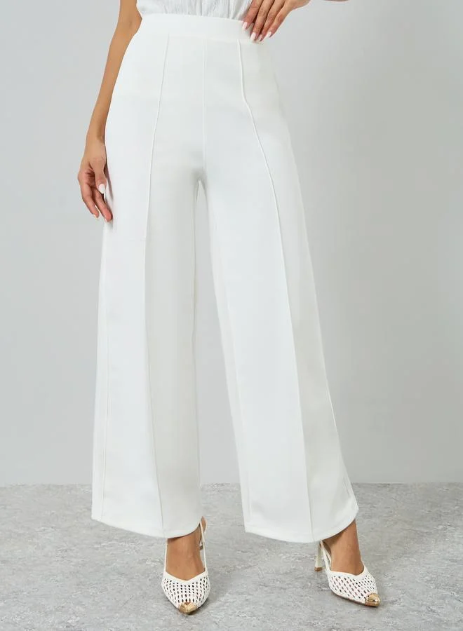 Off White Wide Leg Scuba Pants
